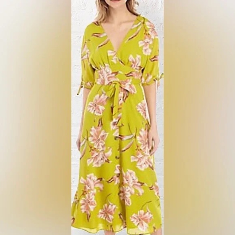 June & Hudson Olive Floral Maxi Dress
